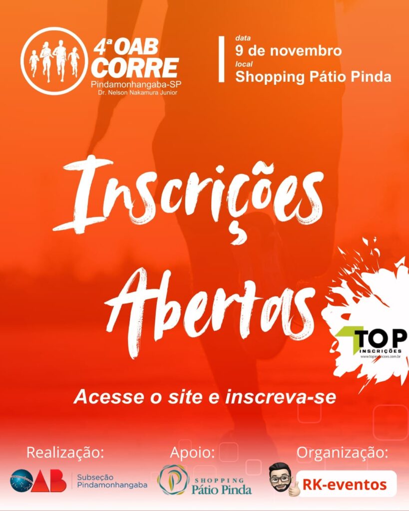 Vem aí a 4ª OAB Corre Pinda “Dr. Nelson Nakamura Júnior”!